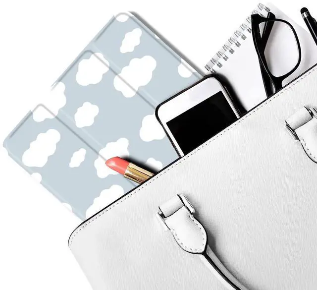 Alt view image 5 of 5 - MAYCARI White Cloud Case for iPad 10.2 inch 2021/2020/2019 with Pencil Holder, Cute for iPad 9th/8th/7th Generation Protective Case with Soft TPU Back, Auto Sleep/Wake Cover Slim Shell