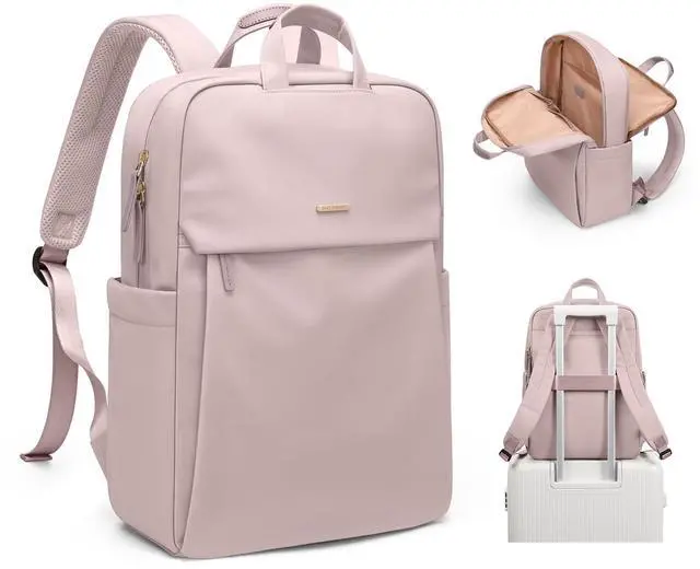 Main image of GOLF SUPAGS Women Laptop Backpack Fits 15.6 Inch Notebook Casual Daypack Everyday Bag for Work Travel College Backpack Book Bags (Pinkish Grey)
