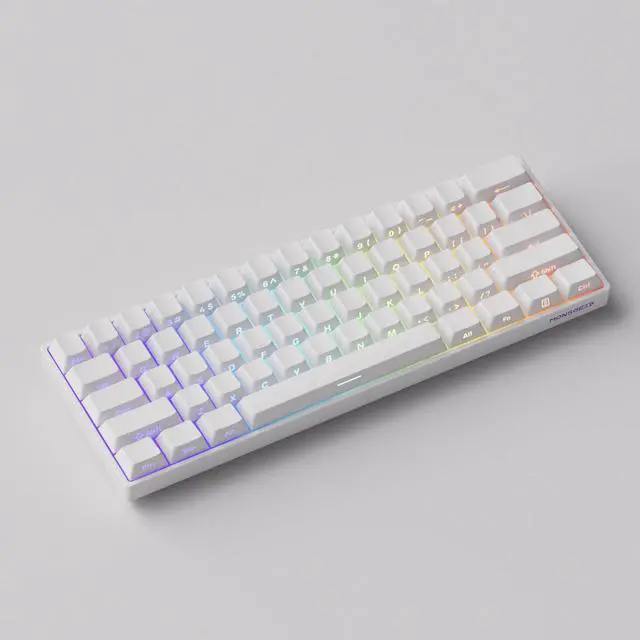 Alt view image 2 of 5 - MONSGEEK FUN60 Pro Rapid Trigger Gaming Keyboard 8k SP Magnetic Switch HE Keyboard Wired 60% White Shine-Through (Glare Magnetic Switch)