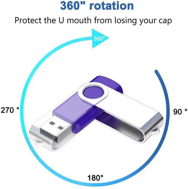 Alt view image 4 of 5 - 2GB Flash Drive, SRVR Thumb Drives 20 Pack, 2 Gig USB Drive with Lanyards Metal Swivel 2GB USB Memory Stick Pen Drive with LED Indicator(20 Mixed Color)