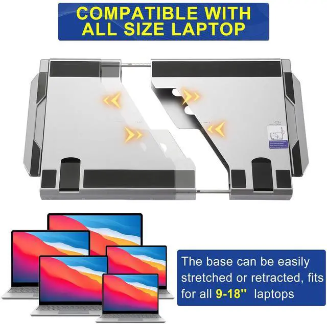 Alt view image 5 of 5 - JoyReal Triple 14'' 1080P Portable Monitor for Laptop, 360 Rotation Desk Workstation with Multiple Laptop Stand & Kickstand Case for MacBook Windows Surface PS Switch