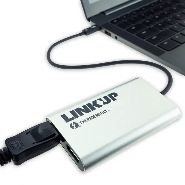 Alt view image 3 of 5 - LINKUP [Certified] 2019 Thunderbolt 3 to Dual DisplayPort 1.22X 4K 60Hz/Single 5K 60Hz Adapter Compatible with Mac & WindowsTB3 Aluminum CaseNot for USB-C Ports Without Thunderbolt 3 Logo