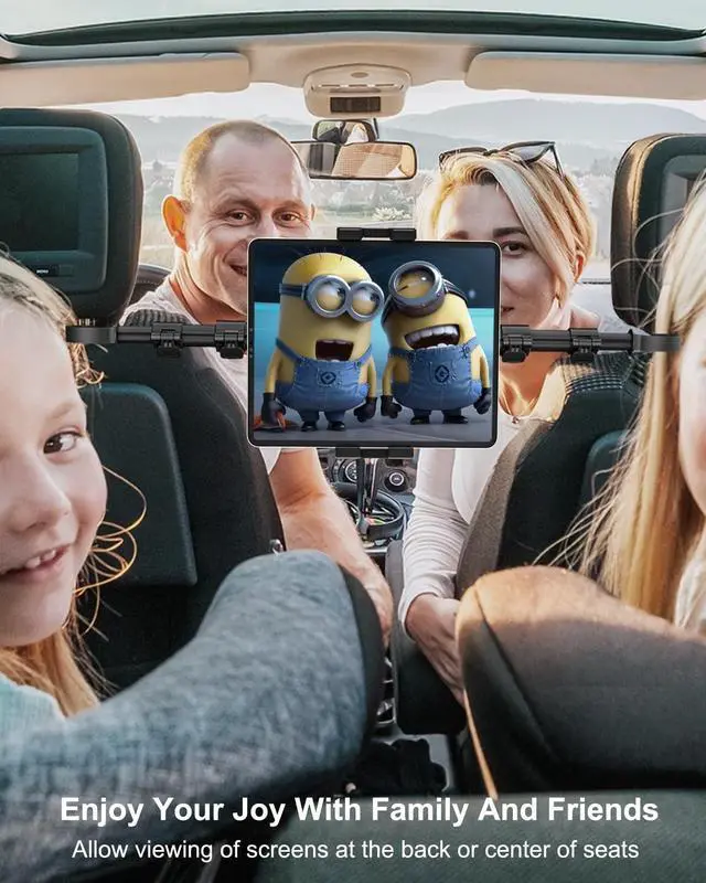 Alt view image 2 of 5 - woleyi Car Tablet Headrest Holder for iPad - Car Back Seat Headrest Tablet Mount Stand, Road Trip Essentials for Kids, for iPad Pro Air Mini, Galaxy Tabs, Kindle Fire HD, Switch, iPhone, 4-13" Devices