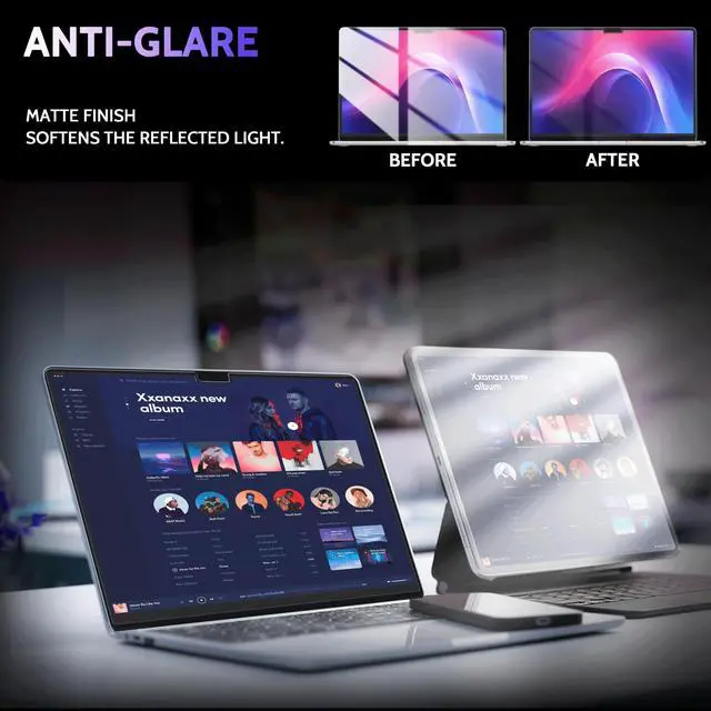 Alt view image 5 of 5 - Peslv Magnetic Anti Blue Light Screen Protector for MacBook Pro 14 Inch (2021-2024, M1, M2, M3, M4), Removable Glare Filter for 14.2" Mac Laptop Computer