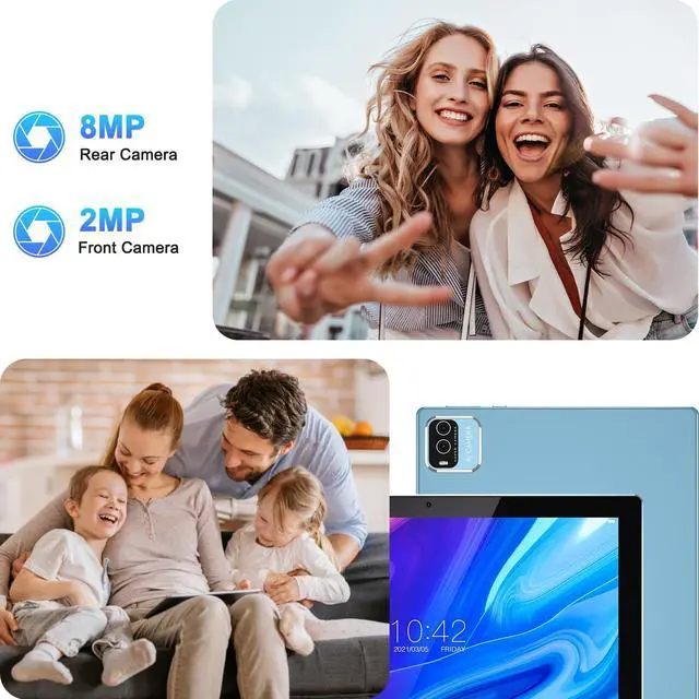 Alt view image 3 of 5 - 10 Inch Tablet Android 15(NOT GO) Tablets 2 in 1 tablet With keyboard 12GB RAM+64GB ROM(Supports 1TB expansion) Tableta 2MP+8MP Camera 6000mAh Battery Mouse/Case/Stylus 5G Wifi-6 10.1" Android Tablets