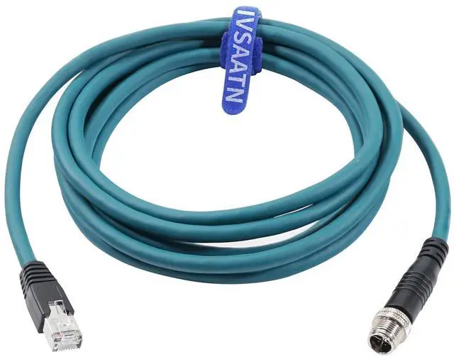 Alt view image 2 of 5 - IVSAATN M12 Ethernet 8 Pin X-Code RJ45 CAT-7e GigE Cable for Cognex in Sight 9000 7000gen2 2000 Microscan Basler Camera Sensor Computer Switch3M/9.84 Ft,Blue