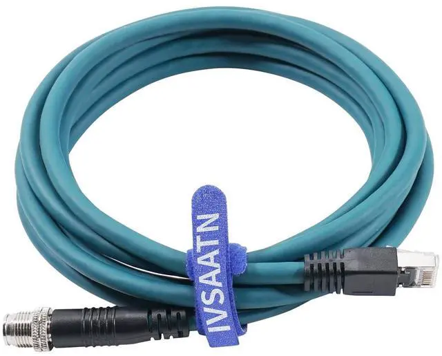 Alt view image 3 of 5 - IVSAATN M12 Ethernet 8 Pin X-Code RJ45 CAT-7e GigE Cable for Cognex in Sight 9000 7000gen2 2000 Microscan Basler Camera Sensor Computer Switch3M/9.84 Ft,Blue