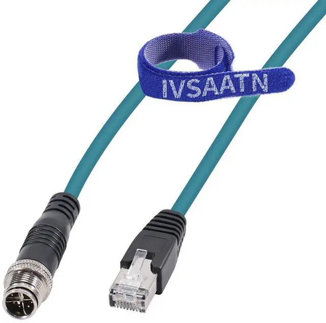 Alt view image 4 of 5 - IVSAATN M12 Ethernet 8 Pin X-Code RJ45 CAT-7e GigE Cable for Cognex in Sight 9000 7000gen2 2000 Microscan Basler Camera Sensor Computer Switch3M/9.84 Ft,Blue