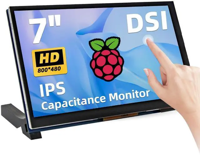 Main image of iPistBit 7 Inch Raspberry Pi Monitor Touchscreen, 800x480 DSI IPS Display, 5-Point Touch Capacitive Screen for Raspberry 5/4B/3B+/3B/B+/A+, Driver-Free