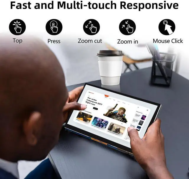 Alt view image 3 of 4 - iPistBit 7 Inch Raspberry Pi Monitor Touchscreen, 800x480 DSI IPS Display, 5-Point Touch Capacitive Screen for Raspberry 5/4B/3B+/3B/B+/A+, Driver-Free