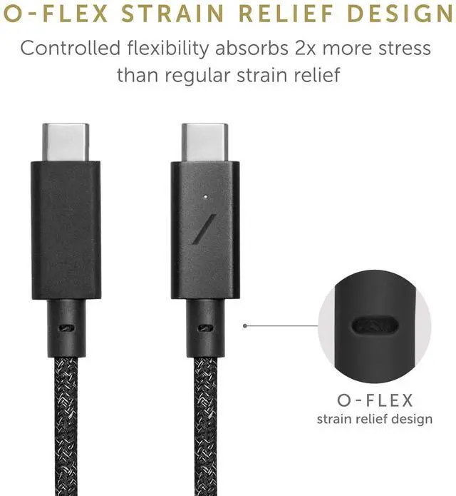Alt view image 2 of 5 - Native Union Type-C Desk Cable  USB-C to USB-C 8ft Ultra-Strong Non-Slip Charging Cable with Anchor Weight Compatible with iPhone 16, MacBook Pro 14" M3, Air 13"/15", Surface Go 3 (Cosmos)