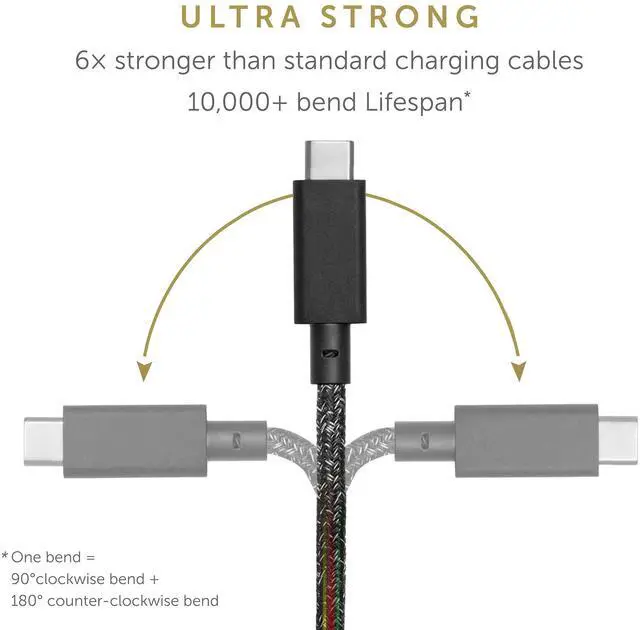 Alt view image 3 of 5 - Native Union Type-C Desk Cable  USB-C to USB-C 8ft Ultra-Strong Non-Slip Charging Cable with Anchor Weight Compatible with iPhone 16, MacBook Pro 14" M3, Air 13"/15", Surface Go 3 (Cosmos)