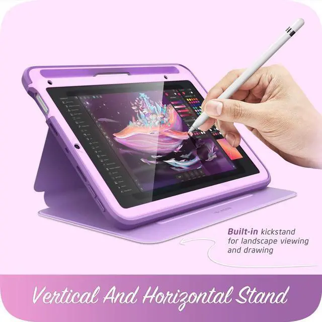 Alt view image 2 of 5 - i-Blason for iPad Mini 7 Case (A17 Pro 2024), iPad Mini 6 Case (2021) 8.3 inch, Full-Body Trifold with Built-in Screen Protector Smart Cover with Auto Sleep/Wake & Pencil Holder, Cosmo Series (Ameth)