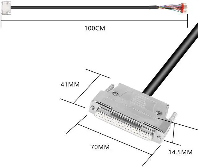 Alt view image 2 of 5 - XMSJSIY DB37 Connector Adapter 37 Pin Serial Extension Cable Solderless 37-Pin Port Breakout Replacement Cable with Bare Wire - 1M/3.2Ft (DB37 Female)