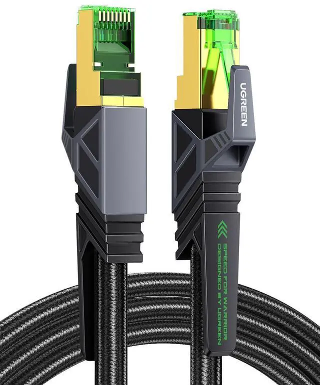 Main image of UGREEN Ethernet Cable, Cat 8 Gaming Ethernet Cable with 40Gbps 2000MHz High-Speed, SF/FTP 26AWG Braided RJ45 Ethernet Cord, Support POE, Compatible with Xbox One Switch PS5 PS4 Modem Router, 10FT
