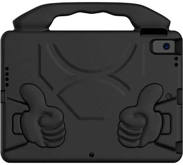 Main image of SaharaCase Thumbs Up KidProof Case for Apple iPad 10.2" (9th Generation 2021) [Shockproof Bumper] Rugged Child Protection Antislip Kickstand (Black)