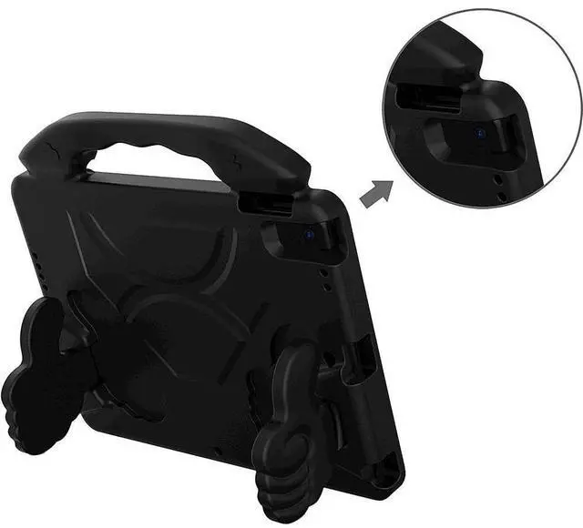 Alt view image 2 of 5 - SaharaCase Thumbs Up KidProof Case for Apple iPad 10.2" (9th Generation 2021) [Shockproof Bumper] Rugged Child Protection Antislip Kickstand (Black)