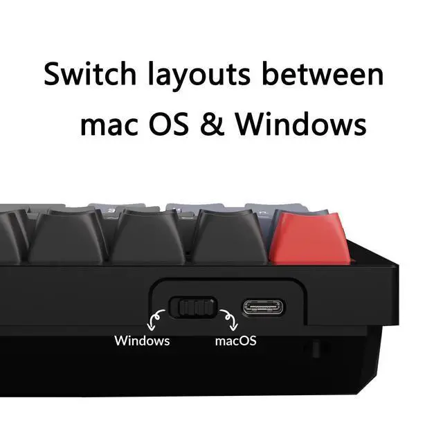 Alt view image 4 of 5 - Keychron V3 TKL 80% Layout Custom Wired Mechanical Keyboard, 87 Keys RGB Backlight QMK/VIA Programmable Macro, Hot Swappable K Pro Red Switch PBT Keycaps for Mac Windows (Frosted Black Translucent)