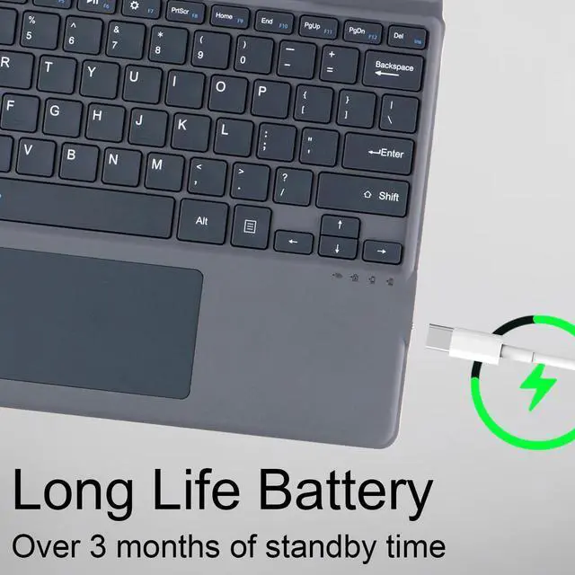 Alt view image 4 of 5 - mobee Type Cover for Microsoft Surface Pro 13 inch, Compatible with Surface Pro 13"(11th Edition) / Pro 11 / Pro 10 / Pro 9 / Pro 8 / Pro X, Slim Keyboard with Trackpad Mouse, Backlit, & Pen Holder