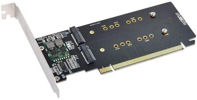Alt view image 2 of 5 - Cablecc 4X NVME M.2 AHCI to PCIE Express 3.0 Gen3 X16 Raid Card VROC Raid0 Hyper Adapter