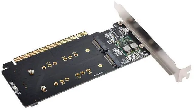 Alt view image 3 of 5 - Cablecc 4X NVME M.2 AHCI to PCIE Express 3.0 Gen3 X16 Raid Card VROC Raid0 Hyper Adapter