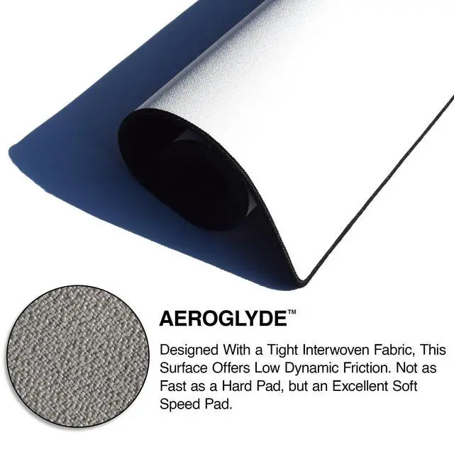 Alt view image 5 of 5 - MPCO. Arabic Textiles Large Gaming Desk Pad - 36" x 17" Aeroglyde Fabric Cobalt-and-Clover Desk Mats - Non-Slip, Washable, Smooth Glide for Precision Gaming & Work