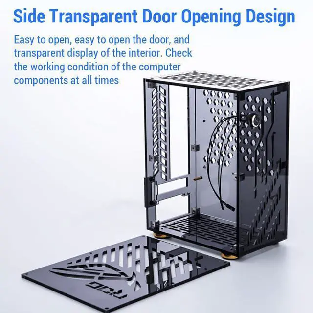 Alt view image 5 of 5 - Pc Case, High Compatibility Excellent Heat Dissipation Computer Case Gaming Pc Case with Transparent Acrylic Side Panel for and Scratch (Black)