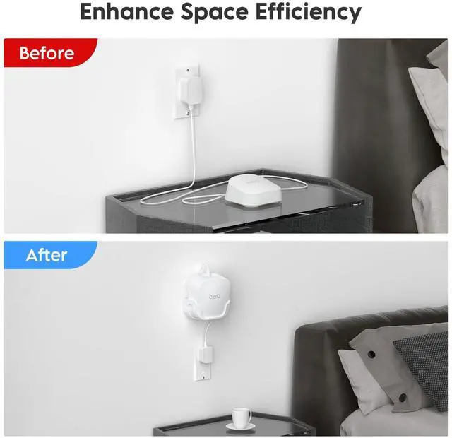 Alt view image 4 of 5 - Wall Mount Holder for eero 7 Mesh Router & Extender  Secure Mounting Bracket with Cable Management for Dual-Band Wi-Fi 7 Routers & Smart Home Systems  Effortless Installation, Space-Saving (3 Pack)