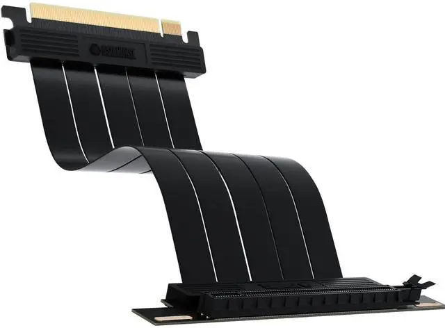 Main image of AsiaHorse PCIE 4.0 Extension Cable, Black 16x Shielded High Speed GPU Riser Cable with PCI Express Port for GPU Extension Card, Length 25cm