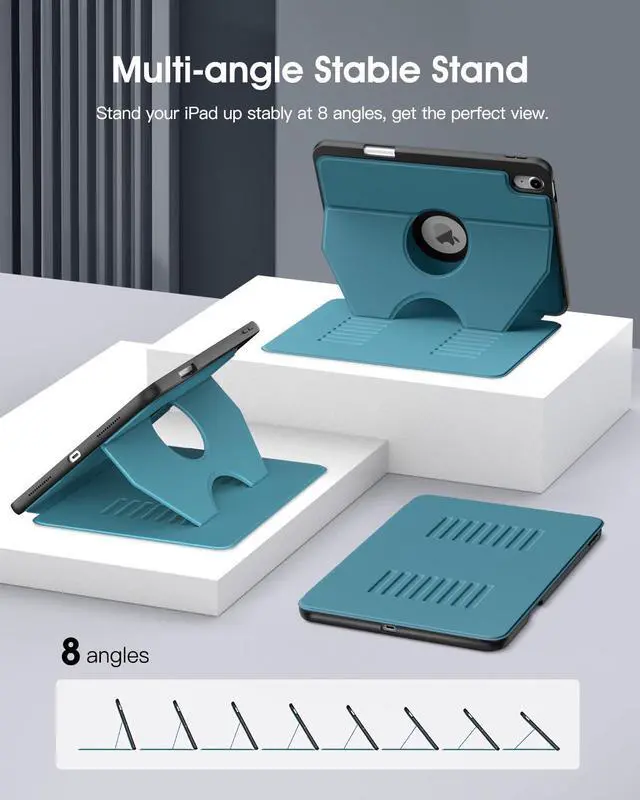 Alt view image 3 of 5 - TiMOVO Case for iPad (A16) 11th Generation 11 Inch 2025, iPad 10th Generation Case 10.9 Inch 2022, Adjustable Multiple Viewing Angles Protective Cover with Pencil Holder, Auto Wake/Sleep, Dusty Blue