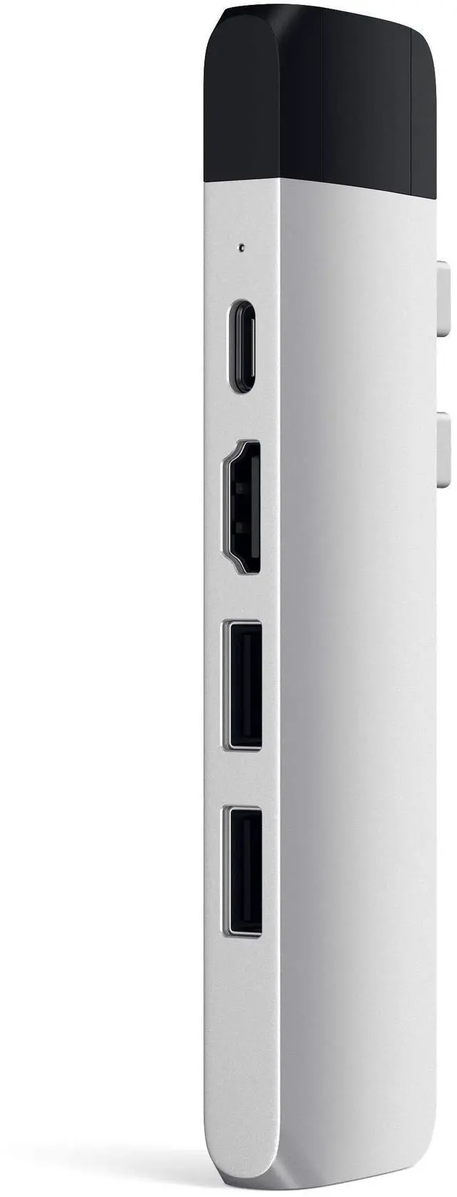 Alt view image 4 of 5 - Satechi Type-C Pro Hub Adapter with Ethernet - 4K HDMI, USB-C PD, Gigabit Ethernet, USB 3.0, Micro SD Card Slot - for M2/ M1 MacBook Pro/Air (Silver)