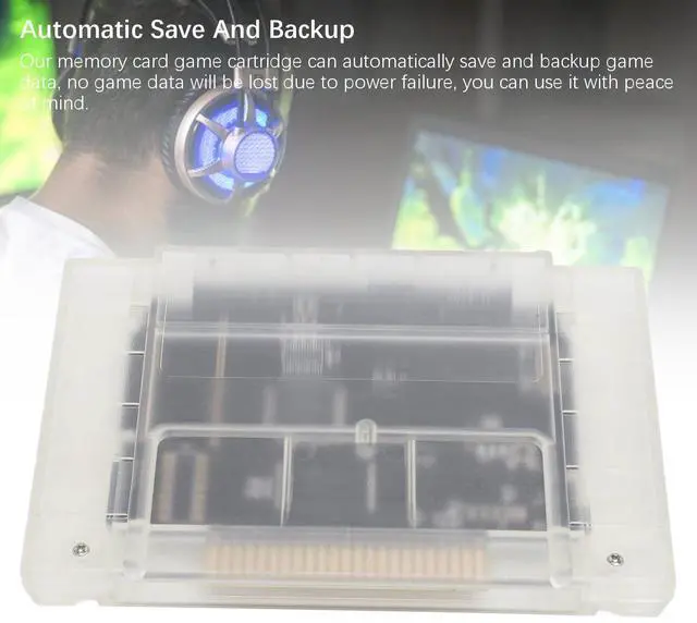 Alt view image 5 of 5 - Game Cartridge for SFC, 3000 in 1 Video Game Cartridge with 8GB Memory Card, Save Game Data Backup Automatic V1.0 Game Cartridge for USA Console, ABS Material (Transparent White)