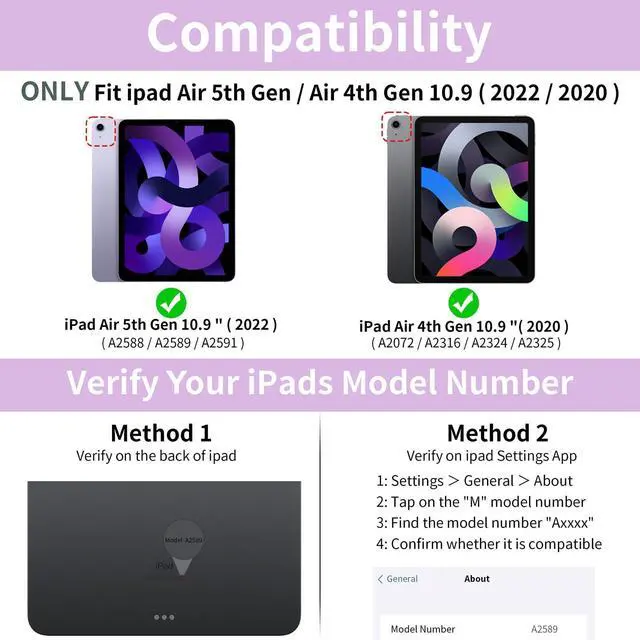 Alt view image 2 of 5 - kenke for iPad Air 11 Inch M3/M2 (2025/2024), iPad Air 5/4th Gen (2022/2020) 10.9 Inch Case with Keyboard, Detachable Wireless Bluetooth Keyboard Cover with Right Side Pencil Holder & Groove (Purple)