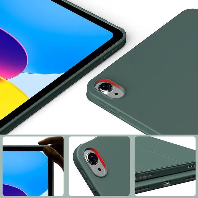 Alt view image 4 of 5 - DuraSafe Cases Compatible with iPad 2022 10.9 inch 10th Generation Cover A2696 A2757 A2777 MPQ13LL/A MPQ33LL/A MPQ03LL/A MPQ23LL/A MPQ93LL/A MPQC3LL/A MPQ83LL/A MPQA3LL/A MQ6K3LL/A - Dark Green
