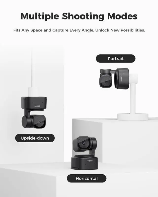 Alt view image 3 of 5 - OBSBOT Tiny SE Webcam-1080P 100FPS-Extra Tripod-Video Call,HD PTZ Webcam,1/2.8" Sensor,Gesture Control,4X Zoom,AI Auto Track,LiveStream for Game/Meet/Educate-Web Camera for Desktop Computer,PC,Laptop