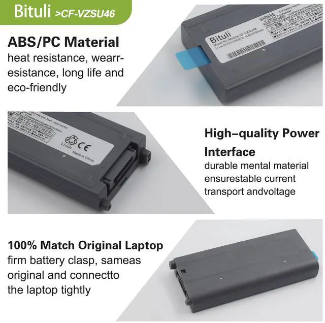 Alt view image 3 of 5 - Bituli CF-VZSU48 Laptop Battery Replacement for Panasonic Toughbook CF-19 CF19 MK1 MK2 MK3 MK4 MK5 MK6 MK7 MK8 Series CF-VZSU48U CF-VZSU28 CF-VZSU48R CF-VZSU50 CF-VZSU58U 10.65V 58Wh