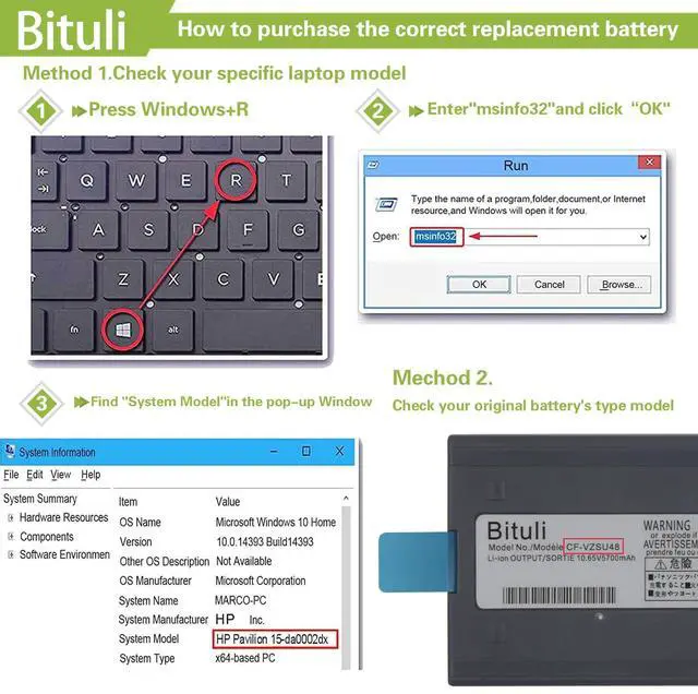 Alt view image 4 of 5 - Bituli CF-VZSU48 Laptop Battery Replacement for Panasonic Toughbook CF-19 CF19 MK1 MK2 MK3 MK4 MK5 MK6 MK7 MK8 Series CF-VZSU48U CF-VZSU28 CF-VZSU48R CF-VZSU50 CF-VZSU58U 10.65V 58Wh