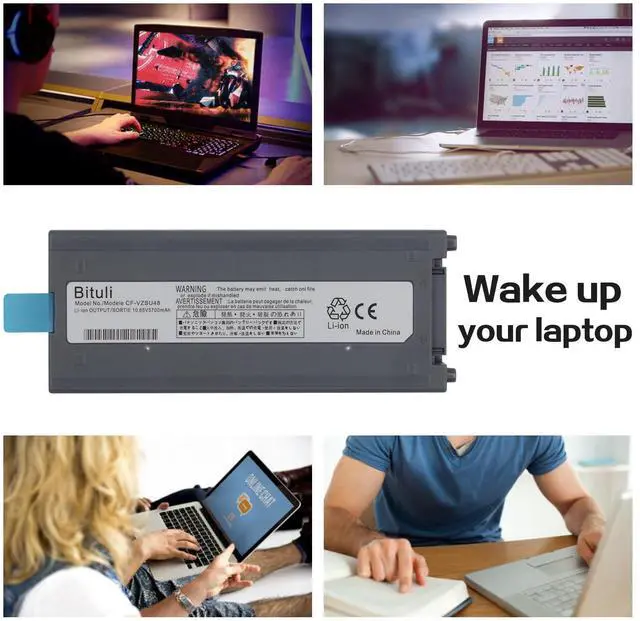 Alt view image 5 of 5 - Bituli CF-VZSU48 Laptop Battery Replacement for Panasonic Toughbook CF-19 CF19 MK1 MK2 MK3 MK4 MK5 MK6 MK7 MK8 Series CF-VZSU48U CF-VZSU28 CF-VZSU48R CF-VZSU50 CF-VZSU58U 10.65V 58Wh