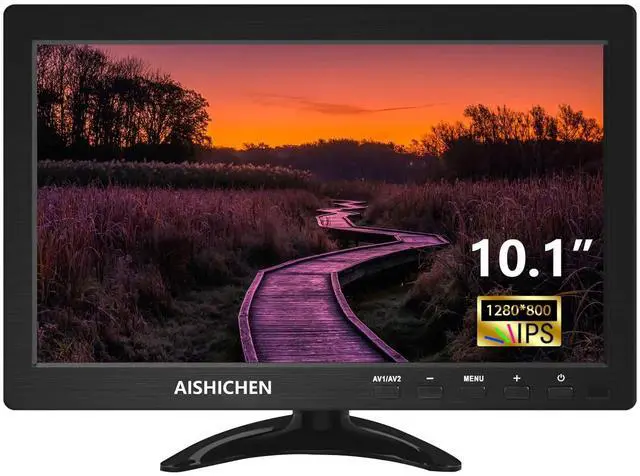 Main image of 10.1 Inch Small Monitor, Raspberry Pi Monitor Built-in Speakers, Mini Monitor 1280 x 800, HDMI Monitor 60 Hz, 3ms, IPS Screen Display w/Remote Control, HDMI VGA AV BNC Input (10.1 inch- 1280x800P)