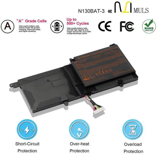 Alt view image 4 of 5 - N130BAT-3 Laptop Battery for Clevo B1301 N130BU N130WU N131BU N131WU NP3130 Tuxedo System76 Galago Pro InfinityBook Pro 13 V2 HAIER lingyue S4 Sager NP3132 NP3141 NP3145 NP3146 NP3155 NP3156 36Wh