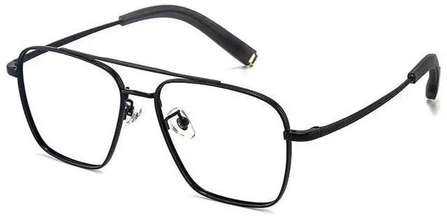 Main image of PRIVOZA Oversized Blue Light Blocking Glasses for Men Double Bridge Retro Metal Eyeglasses/Gaming Glasses UV400 Protection (Black)