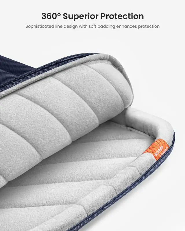 Alt view image 4 of 5 - tomtoc 360 Protective Laptop Carrying Case compatible with 14-inch MacBook Pro M4/M3/M2/M1 Pro/Max 2024-2021, 12.9-13 Inch iPad Pro/Air, Water-Resistant MacBook Accessory Bag Sleeve