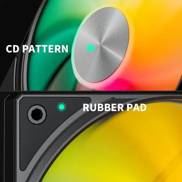 Alt view image 4 of 5 - upHere 360mm All-in-One 5V ARGB Computer Case Fan with PWM 4-Pin Interface High Performance Cooling Low Noise for Enhanced PC Cooling Black U3KC6