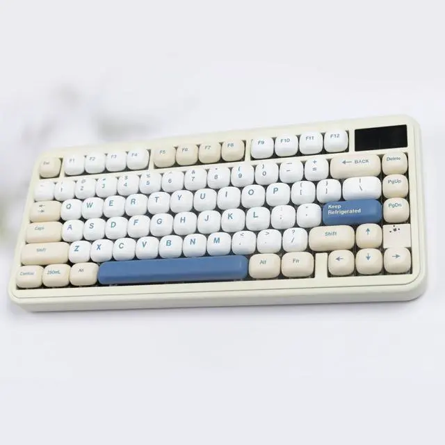 Alt view image 5 of 5 - TIMSEKER MOG Profile PBT Keycaps Set 140 Keys Dye Sublimation Cute Round Custom Keycaps with Yellow, Blue & Creamy Color, Compatible with ANSI Layout Mechanical Keyboards