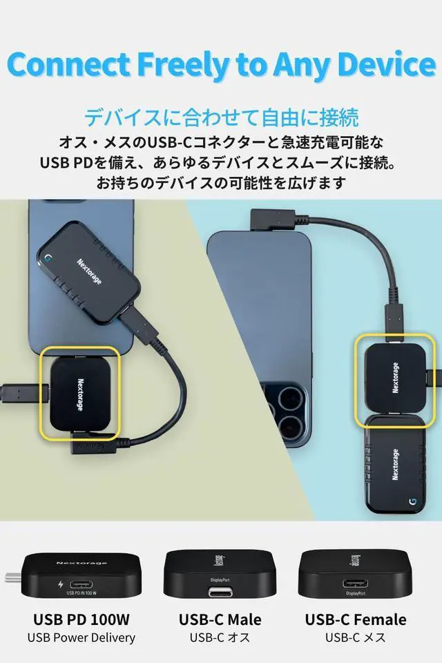 Alt view image 3 of 5 - Nextorage PD & DP USB-C Adapter Compatible with Smartphones, Tablets, Laptop, Desktop PC, and More. USB C Hub Power Delivery 100W Pass-Through Charging USB Type-C DisplayPort NX-PDPA1