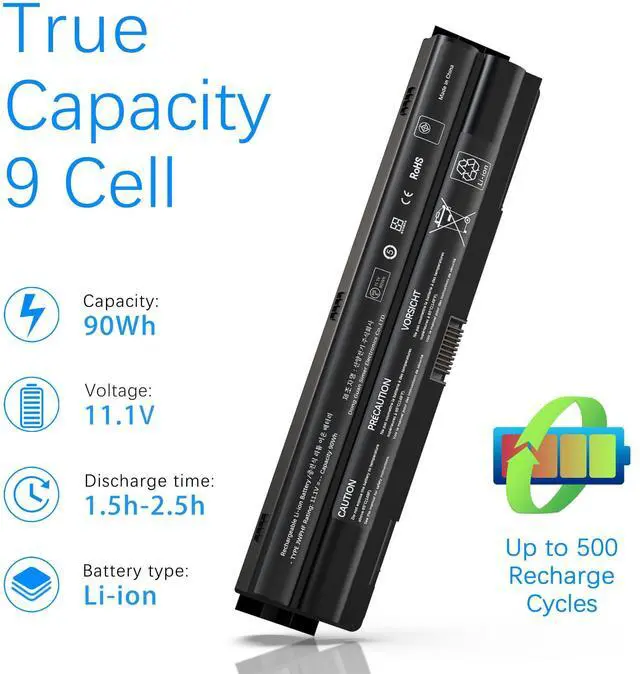 Alt view image 2 of 5 - HAIYUNWU R795X 90Wh 11.1V Laptop Battery Replacement for XPS 17 15 14 L701X L702x L501X L401X 312-1127 312-1123 453-10186 J70W7 WHXY3 JWPHF P09E