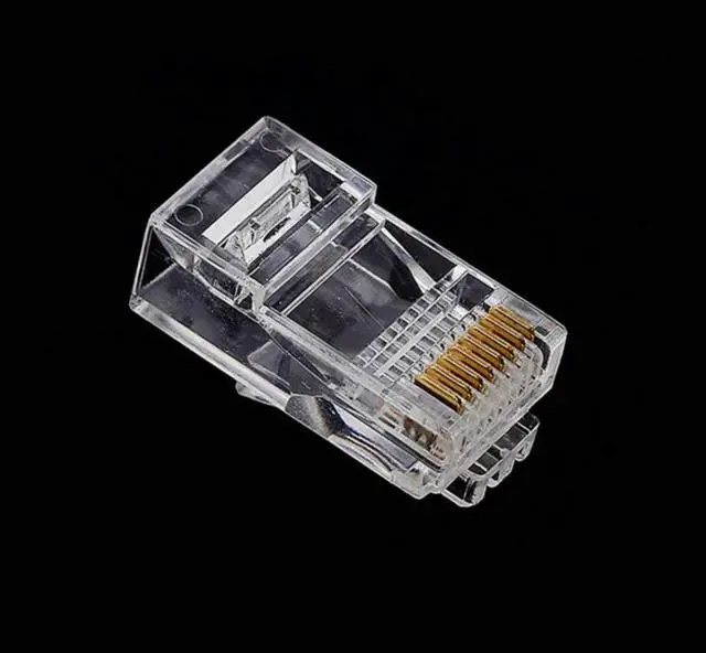 Alt view image 4 of 5 - Fjiangyi 1000 Pcs Cat5 RJ-45 Ends, Cat5 Connector, RJ45 Connector, Ethernet Cable Crimp Connectors UTP Network Plug for Solid Wire and Standard Cable, Transparent,Bag of 1000