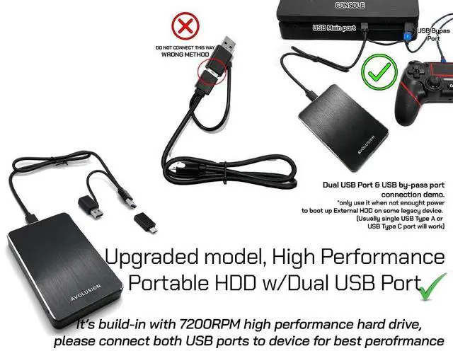 Alt view image 3 of 5 - Avolusion HD250U3-WH 2TB USB 3.0 Portable External Gaming Hard Drive (for Xbox Series X|S, Pre-Formatted) - 2 Year Warranty