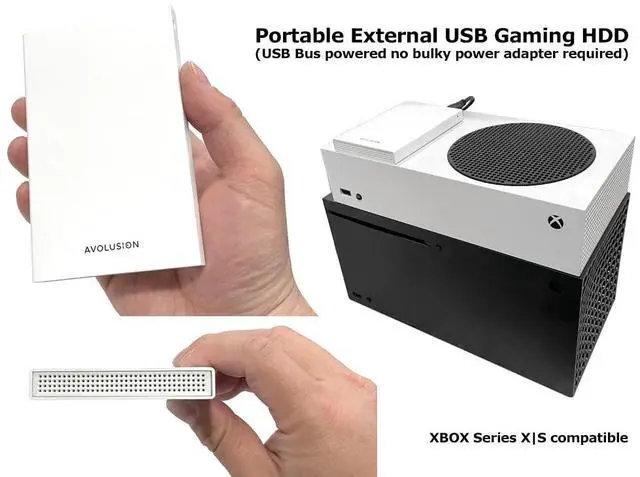 Alt view image 5 of 5 - Avolusion HD250U3-WH 2TB USB 3.0 Portable External Gaming Hard Drive (for Xbox Series X|S, Pre-Formatted) - 2 Year Warranty