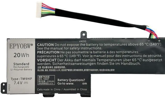 Alt view image 2 of 5 - EPYOBW TM9HP Laptop Battery 20Wh 2735mAh 2-Cell 7.4V Compatible with Dell Latitude 13 7350 / Latitude 13 7350 Keyboard Dock Series 0FRVYX FRVYX 08K1VJ 8K1VJ 0J84W0 J84W0 0R89JJ R89JJ